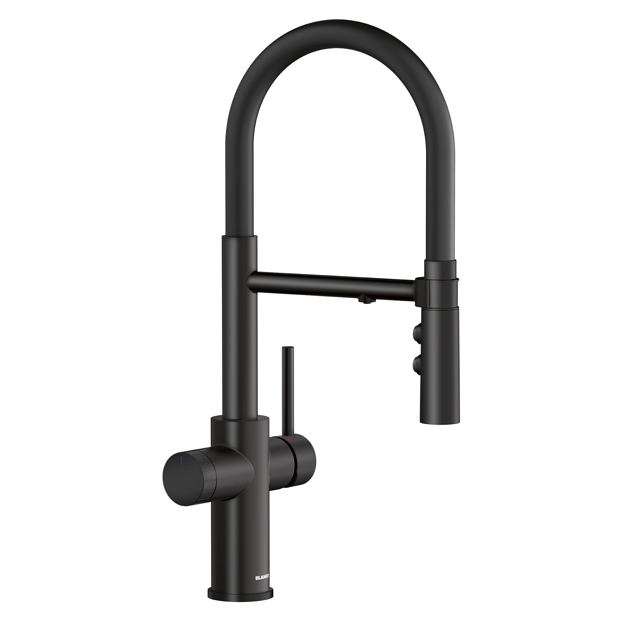 BLANCO442992 CATRIS Flexo Filter Semi-Pro Pull-Down High-Arc Kitchen Faucet 1.5 GPM - Matte Black