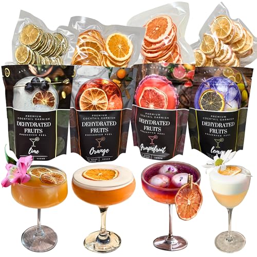 Dried Citrus Slices. 4 PACK Dehydrated Fruits. PREMIUM DRIED FRUIT SLICES COCKTAIL GARNISHES 150+ Slices LIME - LEMON - ORANGE - GRAPEFRUIT - Preserved Peel - Bar supply - Home Bar. - image 1