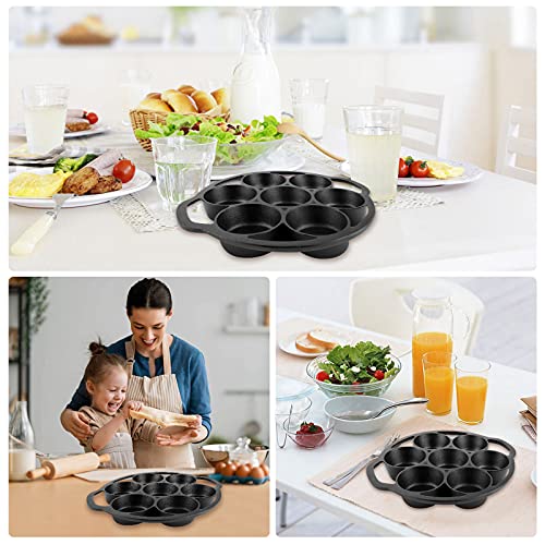 Prokitchen Cast Iron Muffin Tin,Cast Iron Cupcake Pan For Baking Biscuits, - 7 Part - Bonus 2 Mini Oven Gloves #TOP5