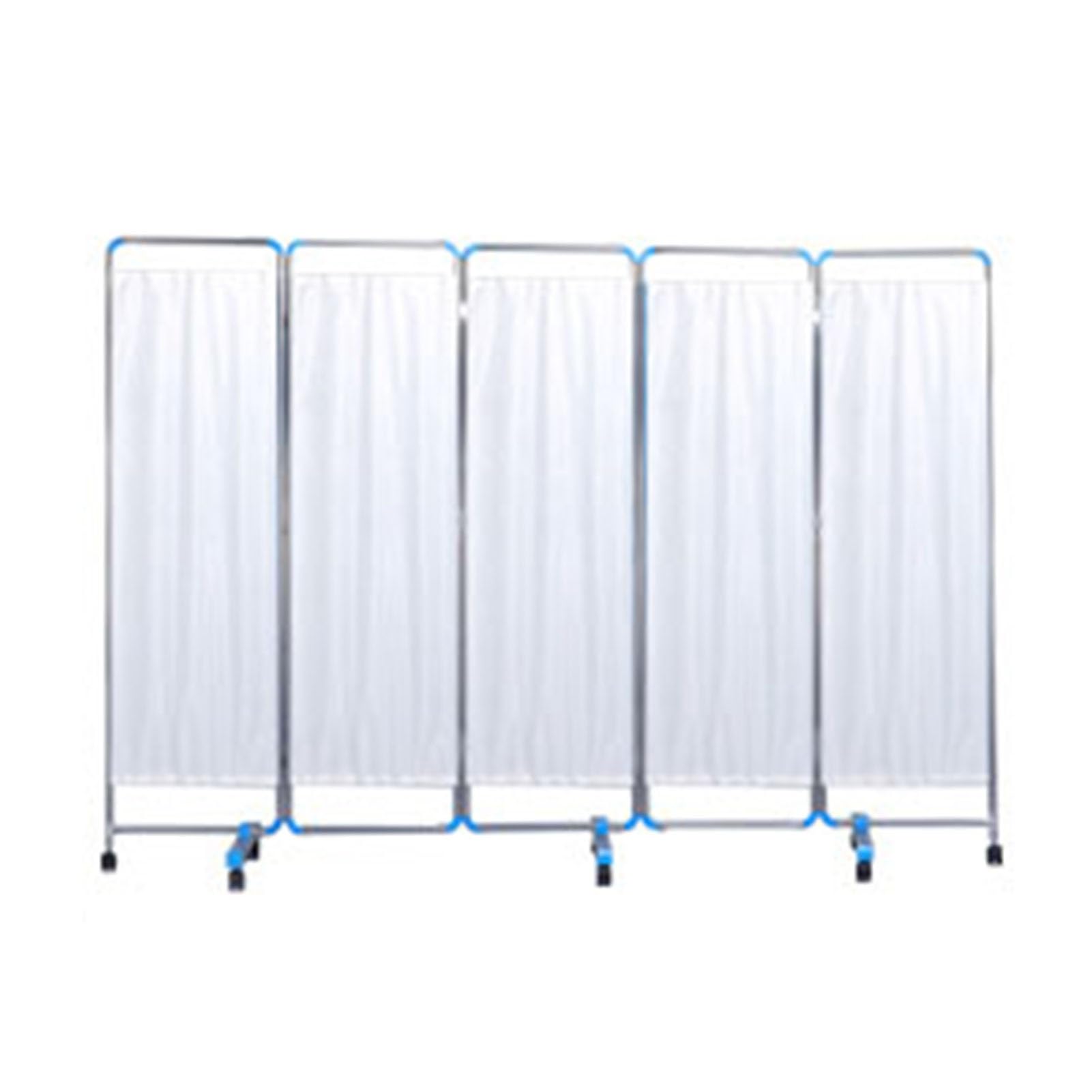 Paravent médical de 1,8 m à 5 panneaux blanc avec roulettes