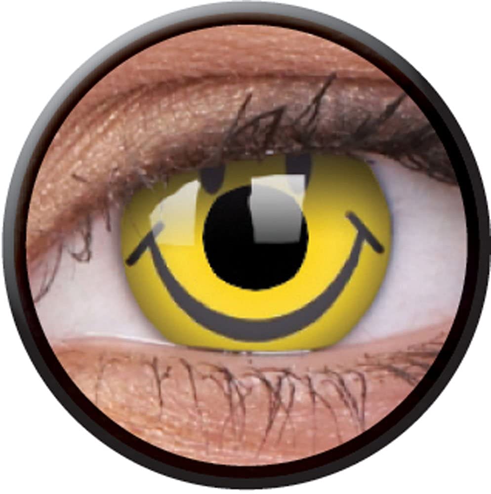 AUGEN Tropical Crazy Lens Yearly Zero Power Contact Lens - 2 Units (1 Pair) (0.00) (Smiley)