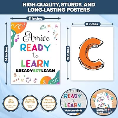 Decorably 20 Colorful Class Rules Poster for Barbados | Ubuy