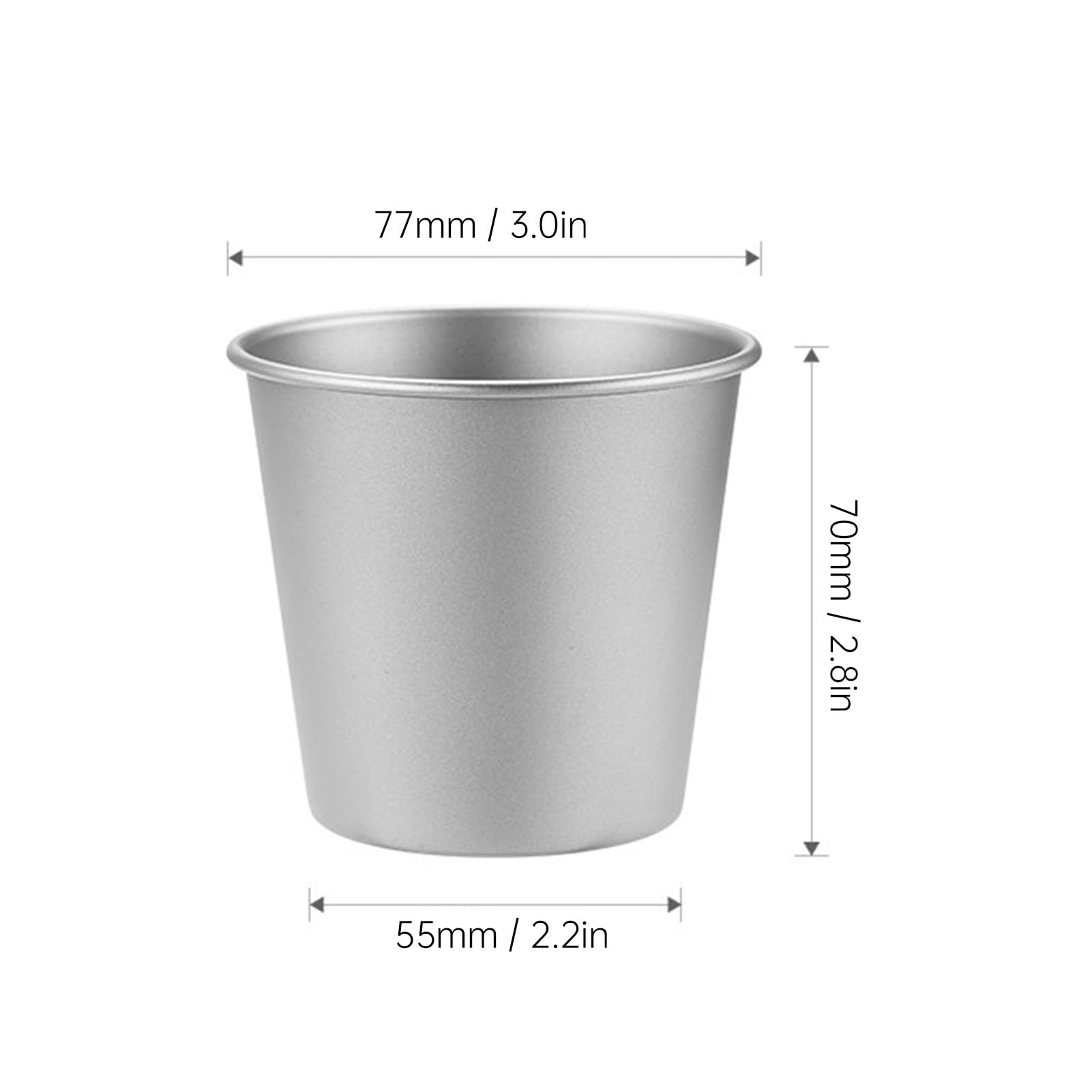 RiToEasysports Tazza da Campeggio, Tazza in Titanio Ultraleggero Ti da 200 Ml con Interno Liscio per Viaggi All'aperto, Escursioni, caffè, tè, Acqua (Set di tazze satinate)