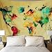 Sunlightfree Retro Watercolor World Map Tapestry Colorful Map Tapestry Wall Hanging Bedroom Living Room Dorm Home Decor Tapestry (Small/59.1" X 51.2")...