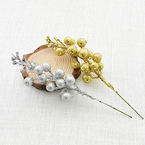 Zailhwk 12 Pack Christmas Glitter Berries Stems,7.8Inch Artificial Christmas Picks For Christmas Tree Ornaments,Diy Xmas Wreath,Crafts,Holiday And Home Decor-Silver #TOP3