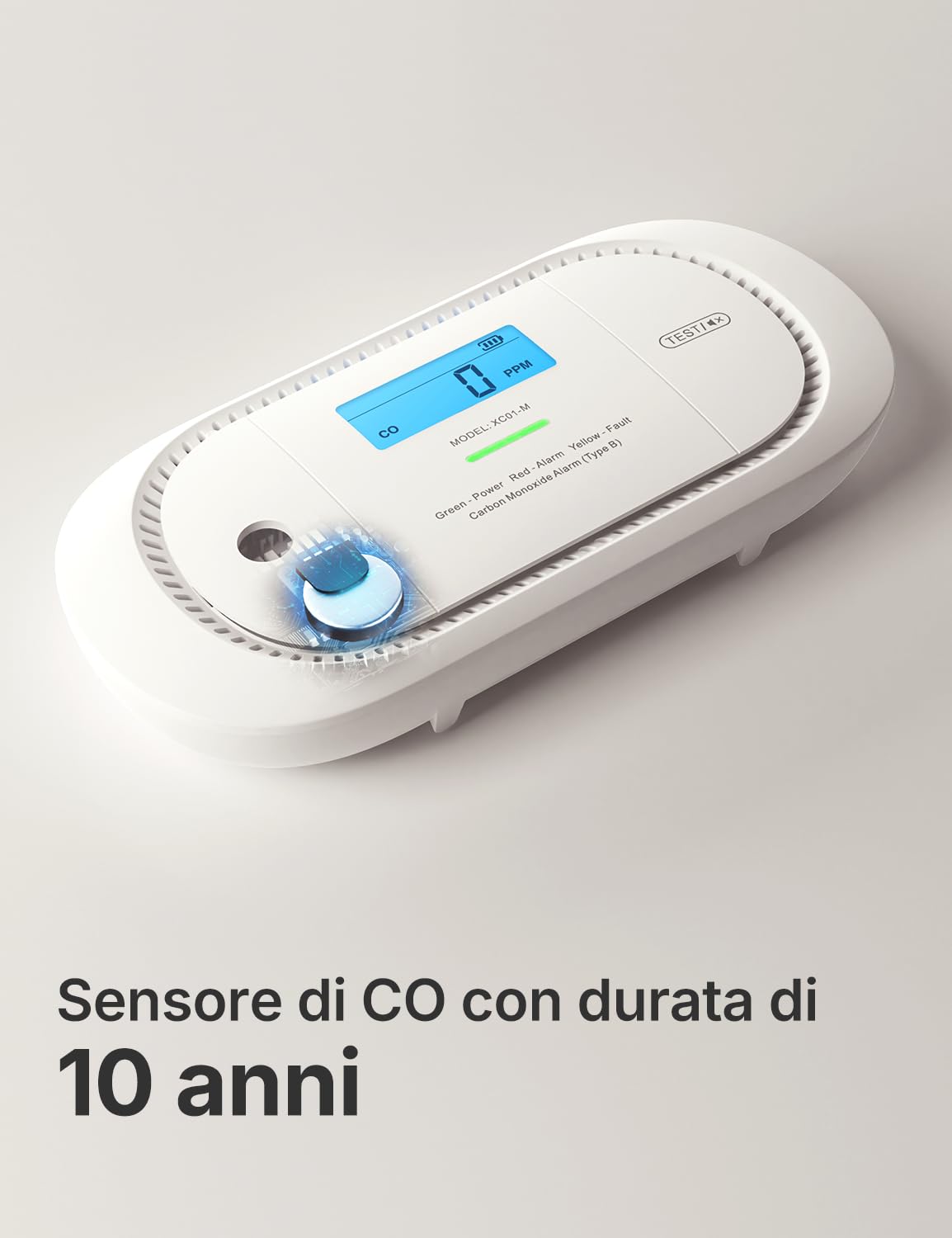 X-Sense Il rilevatore di monossido di carbonio funziona con la stazione base SBS50, dispone di un display digitale LCD, una batteria sostituibile, rilevatore di CO con memoria di picco, confezione da