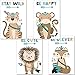 artpin® Juego de 4 pósteres para habitación infantil – Decoración Niño Niña – Cuadros de pared A4 para habitación de bebé – Animales del bosque indio Safari Escandinavo, Boho, Jungle, multicolor (P44)