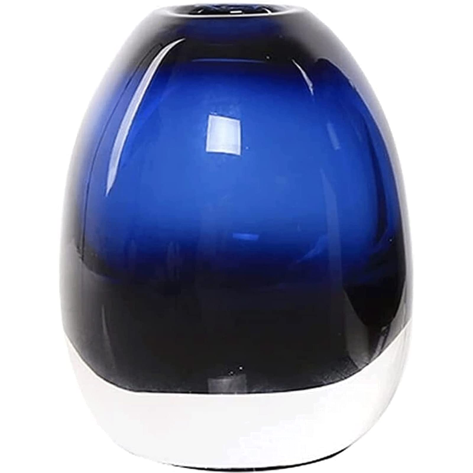 Ngdfgr As Known Fashion Exquisite Vase Modern Glass Decoration Blue Round Simple Flower Vases Suitable For Flower Arrangement Entryway Mantel Decoration (B),B