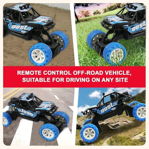 Image of RC Rock Crawler Car 4x4 Remote Control Off Road Vehicle | Big Wheel Climbing Stunt Toy | Rechargeable High Speed Car for Kids