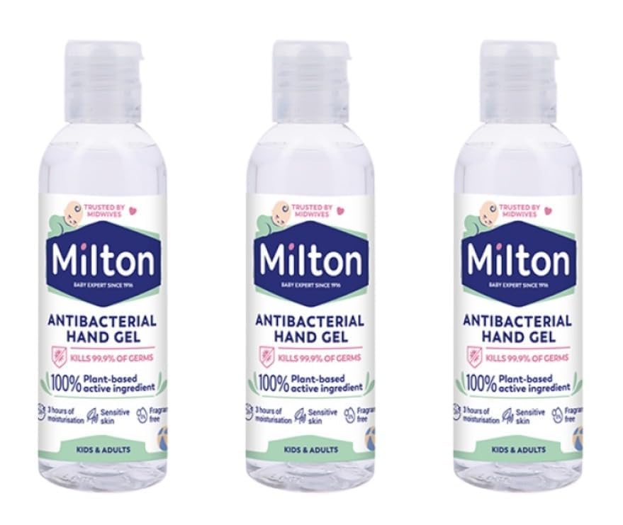 Milton Antibacterial Hand Sanitiser Gel 100 ml (3 pack)