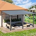 AECOJOY 14' x 10' Outdoor Hardtop Gazebo Pergola for Patio, 10x14 Large Galvanized Steel Heavy Duty Lean to Wall-Mounted Pergolas and Gazebos Clearance, Metal Patio Roof Awnings for Patio, Decks