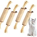 Hnjindong Cat Chew Dental Sticks Silvervine for Teeth?Large Catnip Toys Good for Kittens Dental Hygiene?Natural Material Toys for Indoor Cats Teeth Cleaning and Stress Release