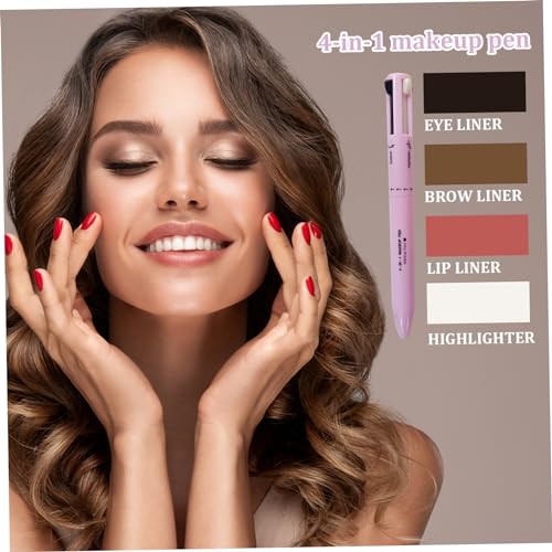 Lápiz de maquillaje 4 en 1 multifuncional compacto miniatura 6