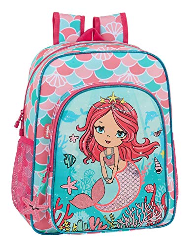 Safta 612023640 Mochila Junior niña Adaptable Carro Glowlab  Multicolor