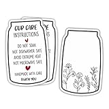 Glass Care Card, Tumbler Care Instructions Cards, Cup Care Card, Sublimation Glass can Care Card, Customer Directions Cards, Small Online Shop Package Insert, 50 Pack 6JE046