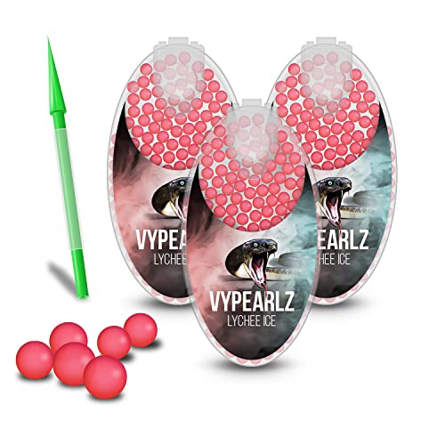 VYPEARLZ - Premium Aroma Kapseln | Zigarettenfilter Kapseln | Aromatische Kapseln | DIY Click Filter Kugeln mit Einsetzstab für intensiven Geschmack | 100 Kapseln pro Packung (300 - Lychee Ice) Cover