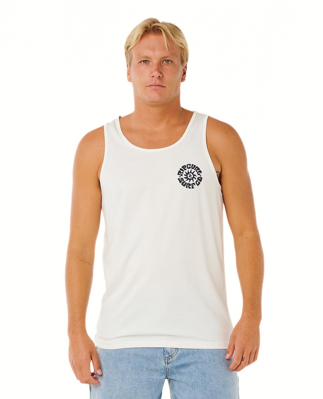 Rip Curl Mens Pacific Rinse Tank Graphic Vest - Bone - S