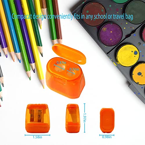 Ofisexpt 4Pcs Colored Pencil Sharpener, Manual Pencil Sharpener Dual Holes, For Kids Adults Students School Class Home Office #TOP6