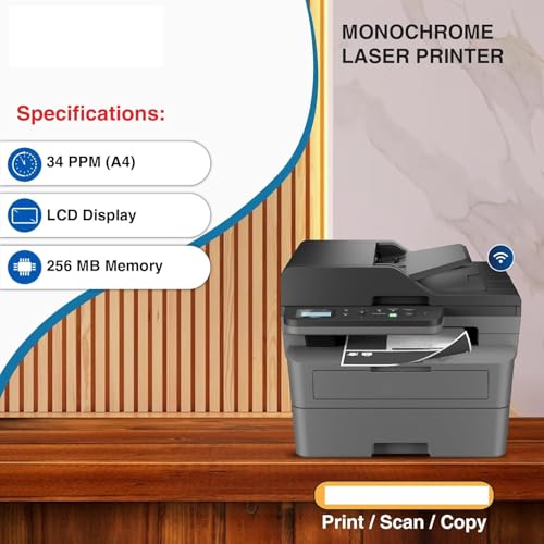 Image of B Printer DCP-B7640DWB (New Launch) Auto Duplex Multi-Function WiFi Monochrome Laser Printer,30 PPM,Multifunction Print Scan Copy,LCD (Toner Cartridge)