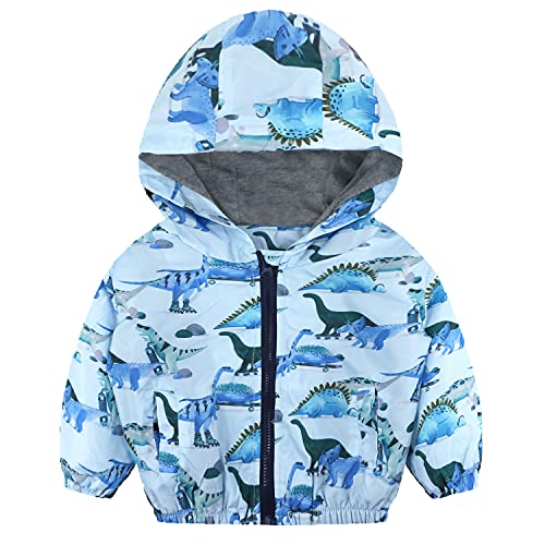 Toddler Boy Jacket Dinosaur Baby Jacket Zipper Hooded Outwear Windproof Coat #TOP1