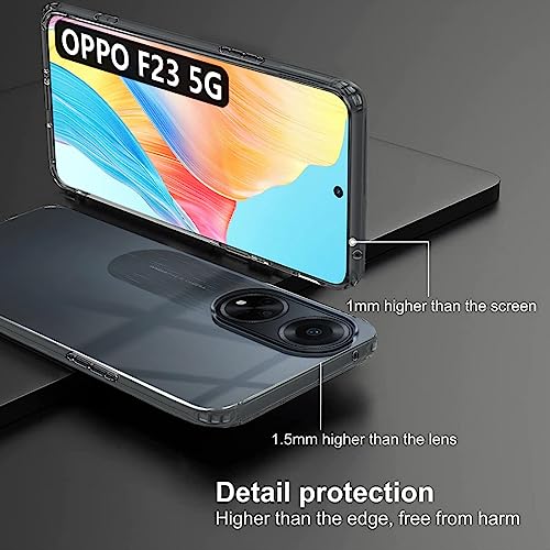 Image of Fashionury Soft Crystal Clear Back Case Cover for Oppo F23 5G | Shockproof Design | Camera Protection Bump | Clear Back | Case Cover for Oppo F23 5G Transparent