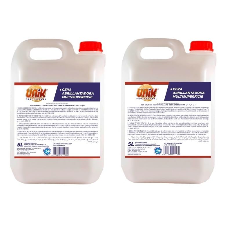 Cera abrillantadora multisuperficies 5 Lt. Caja 2 botellas