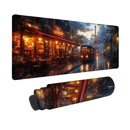 Tapis de Souris XXL Noir Imperméable aux Finitions Soignées de 3MM Bords Cousus