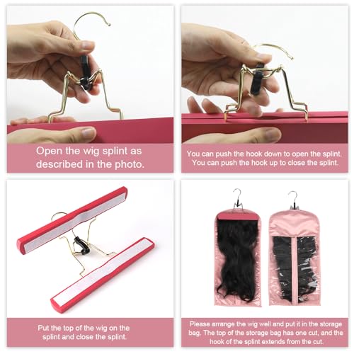 Support rangement bois extensions cheveux antidérapant pour perruque - 5