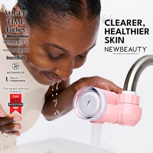Image of Filterbaby Skincare Filter 2.0, Skin Care Faucet Filter for Bathroom Sink, | 99.9% Chlorine Removal - 0.000001 mm Carbon Fiber, Clinically Tested, Results in 2 Weeks, Light Pink
