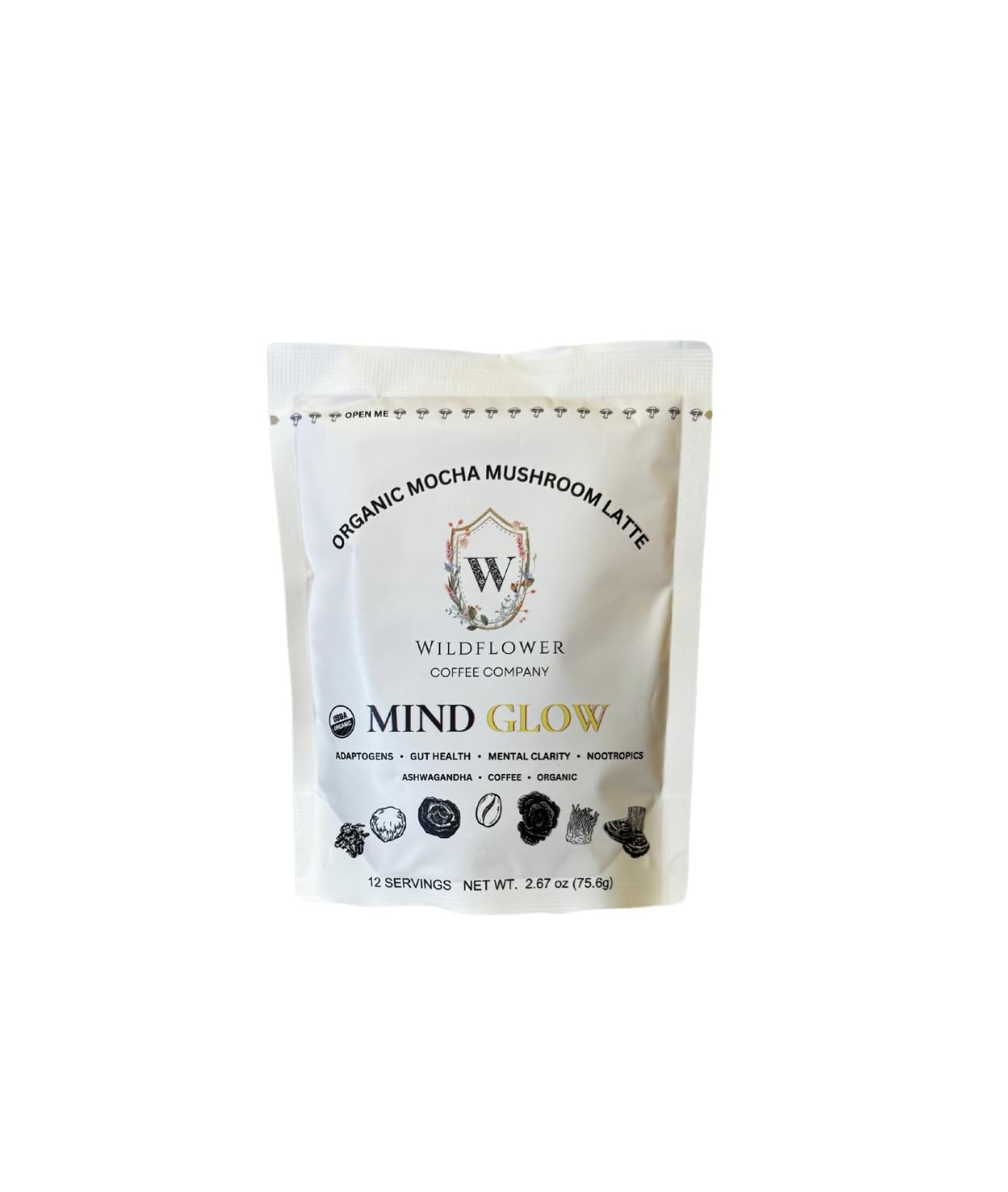 Wildflower Coffee Company Mind Glow Mocha Mushroom Latte Mix