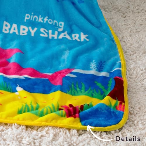 Image of Baby Shark Kids Bedding Super Soft Silk Touch Throw, 40 in x 50 in, (Official Licensed Product) by Franco