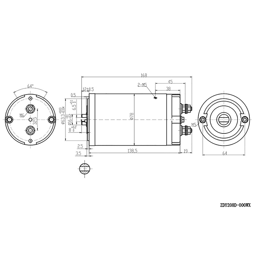 iDili 800W Brushed DC 24V Motor Electric Forklift Hydraulic Oil Pump Truck Power Unit CW/CCW 3650RPM ZDY208D