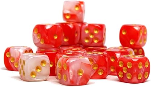 Paquete de 25 dados D6 de 0.472 pulgadas, colección a juego de 6 dados con pipas (rosa himalaya)