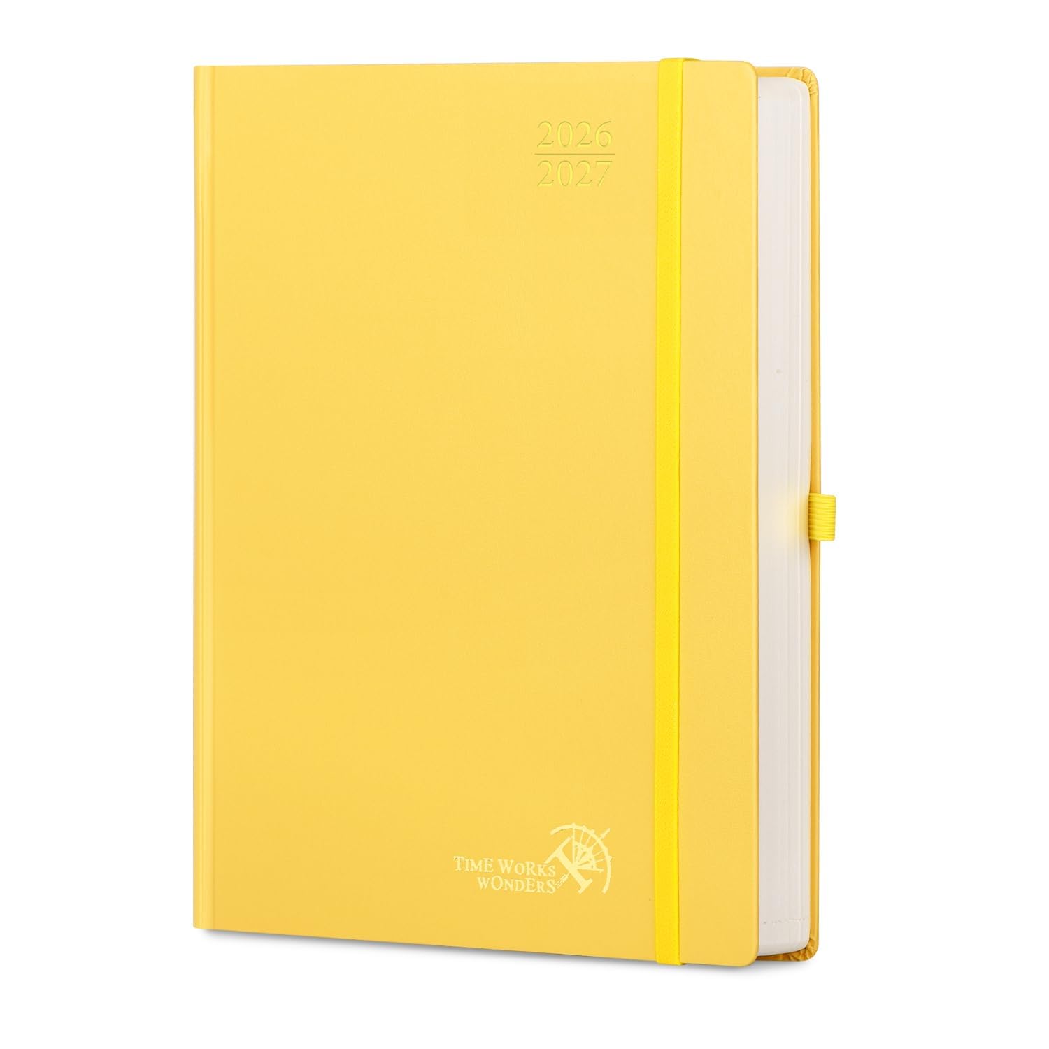 POPRUN 2026-2027 Daily Planner One Page Per Day Even Weekends (A4 Large Size - 8.5" x 12") - Academic Calendar Book(July 2026 - June 2027), 2026 Day Appointment Book, Hardcover - Light Yellow โ image 1