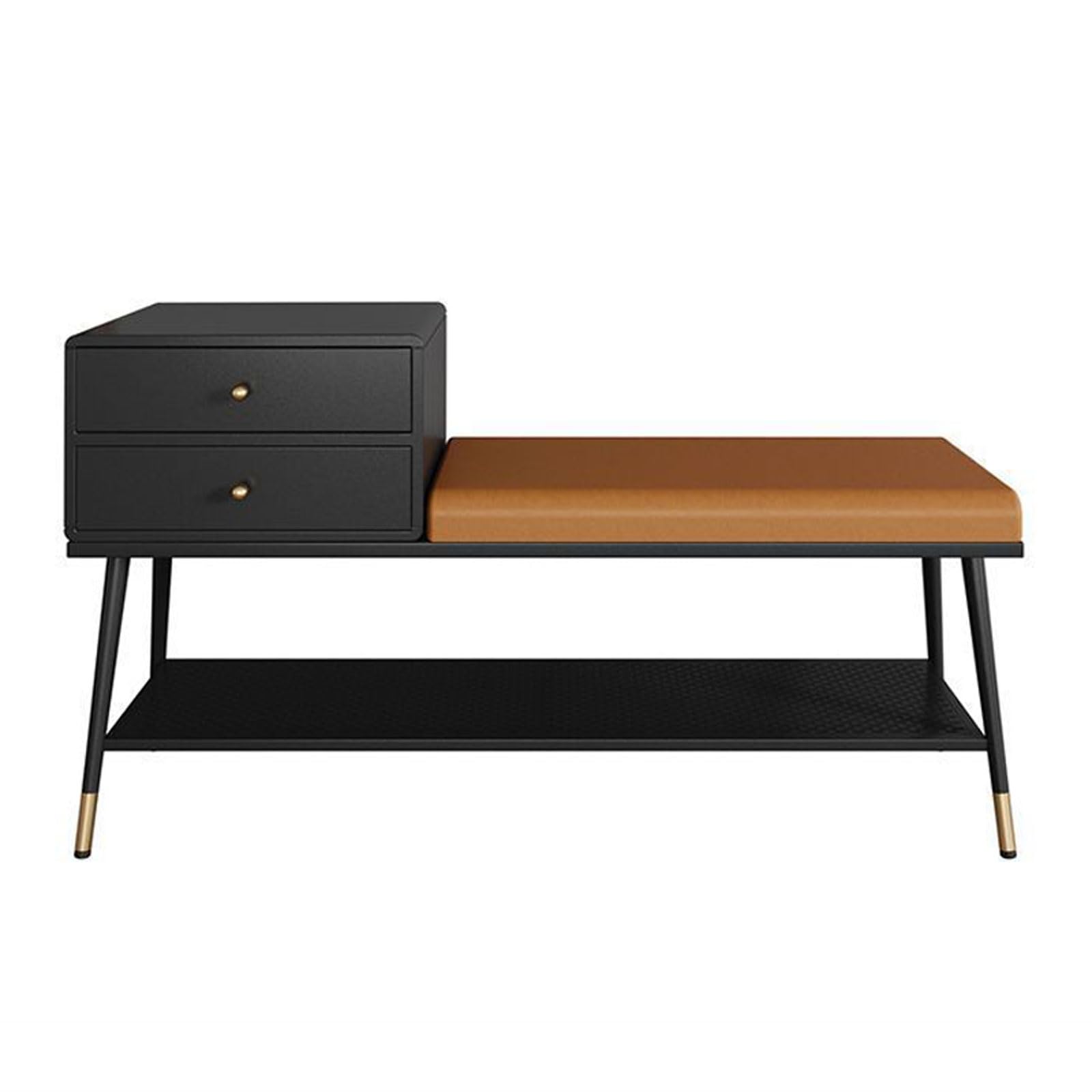 LWJSOCP Entryway Bench with Comfortable Seats and Metal Shoe Racks Storage Hallway Shoe Bench for Living Room and Cloakroom Entryway Home Decor