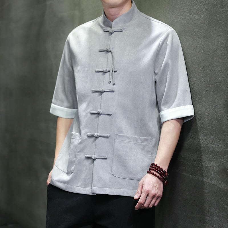 Chemise simple à manches courtes pour homme en polyester fluide