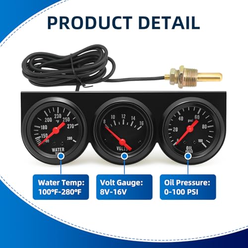 MH 52mm Triple Gauge Set