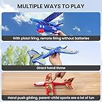 3-Pack-Airplane-Launcher-Toys-2-Flight-Modes-Foam-Glider-Catapult-Plane-Toy-with-Dinosaur-Stickers-LED-Light-Outdoor-Flying-Game-Toys-for-4-5-6-7-8-9-10-11-12-Year-Old-Boys-Girls-Birthday-Gifts