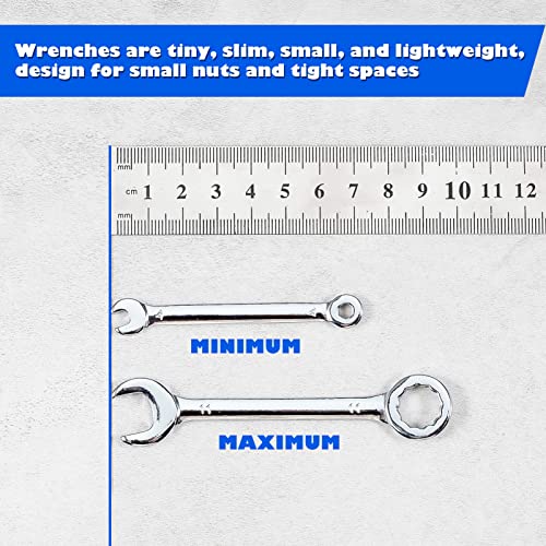 Leontool Small Wrench Set Metric 4Mm To 11Mm Open End And Box End Spanner 10 Pcs Ignition Wrench Set With Carabiner Clip Mini Wrench Set For Automotive Technicians And Industrial Users Labor Day Gifts #TOP4