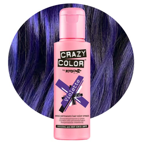 Crazy Color Violette No.43 (100ml) Box of 4 - Semi Permanent Colour Hair Dye