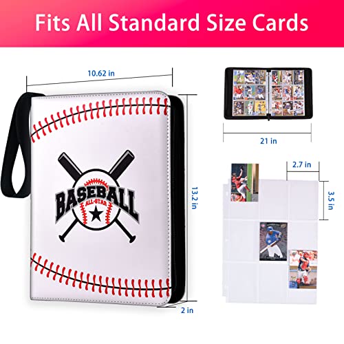 Dyfais CB-B-1 Baseball Card Binder With Sleeves 900 Pockets, Baseball Gifts For Baseball Cards Collector, Baseball Card Storage Baseball Cards Ring Holder Organizer Album Baseball Gifts thumb #4