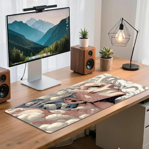 Image of ON TREND Anime Series Printed Mouse pad with Anti-fray Stitching, Waterproof Surface & Non-Slip Rubber Base Gaming Mouse Mat for Laptop, Computer & Desk (Large Extended -23x11 Inch) (Wanted)