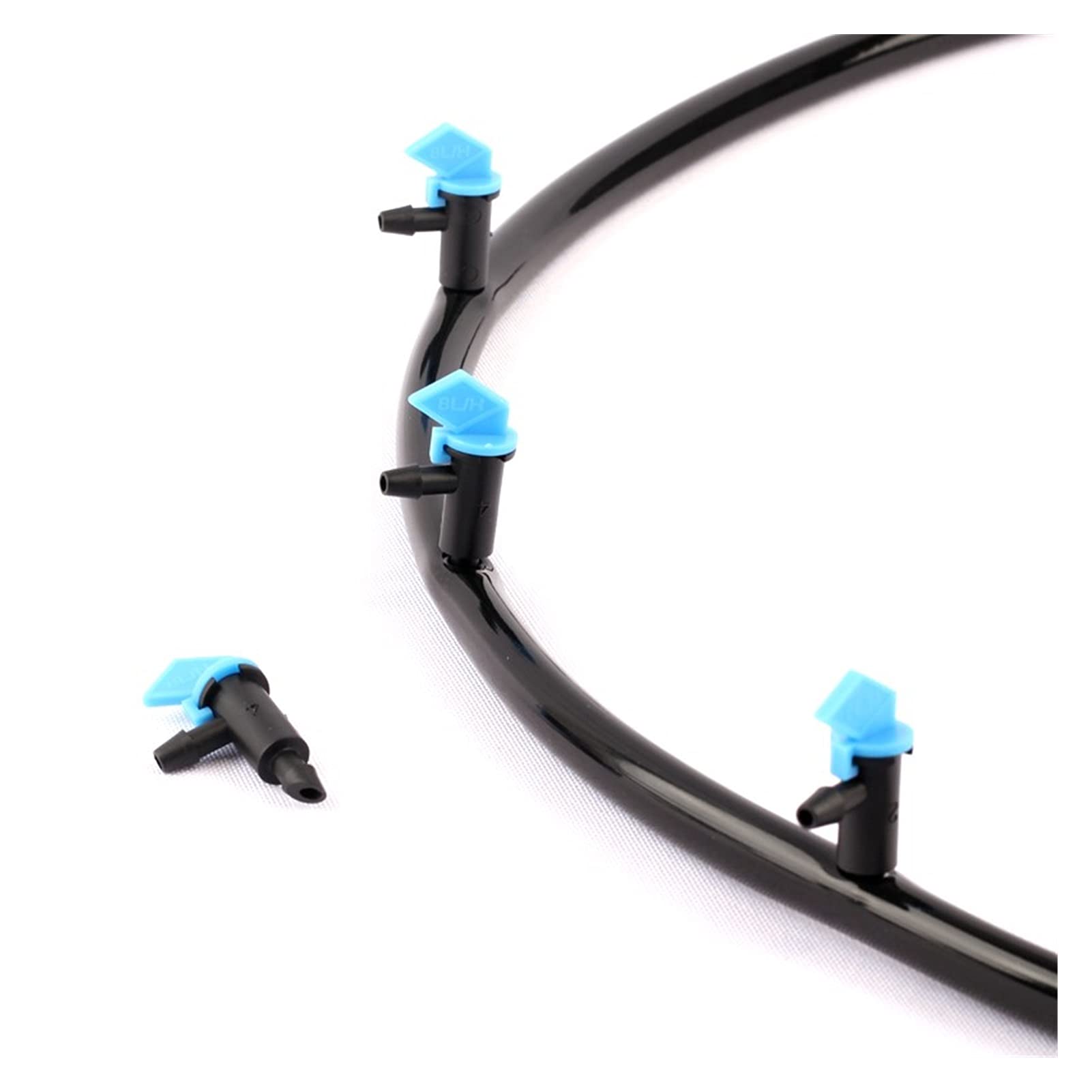 Conexión de fontanería para jardín, 100 unidades de 4 L, 8 L, 16 L, gotero, riego por goteo agrícola, riego por goteo, plantas de invernadero, rociador de riego (color: negro)