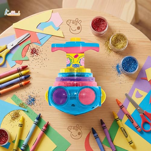 Image of Peppa Pig Dizzy Glow Top - Musical Spinning Top Toy with LED Flashing Lights,360 Degree Rotation Magic Spinner Lattoo- Birthday Gift for Kids Boys & Girls, Easy Twist & Play,3+ Years (Pink)