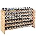 COSTWAY Portabottiglie per Vino in Legno, Scaffale per 72 Bottiglie di Vino, Cantinetta Porta Vino, 119 x 29 x 71,5 cm, Naturale