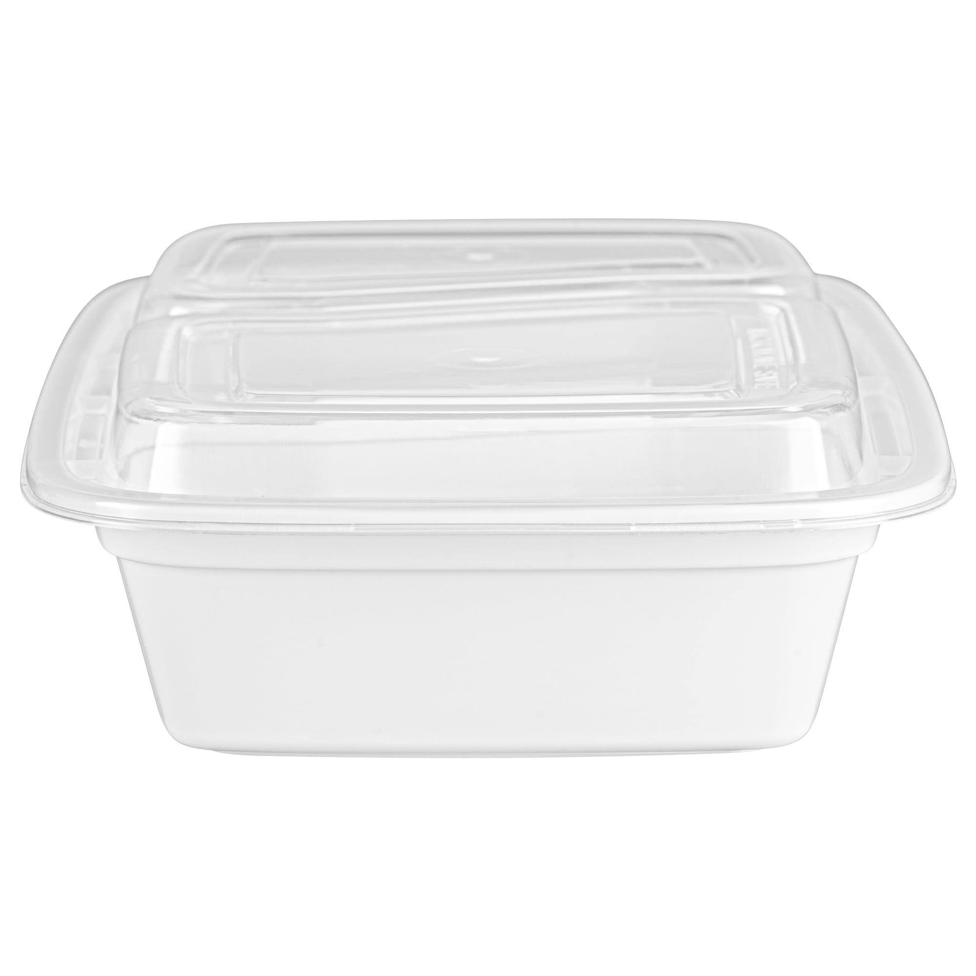 Asporto - Recipientes de preparación de comidas de 2 compartimentos de 32 onzas, 100 recipientes de preparación de comidas sin BPA, aptos para microondas, desechables, recipientes de plástico blanco