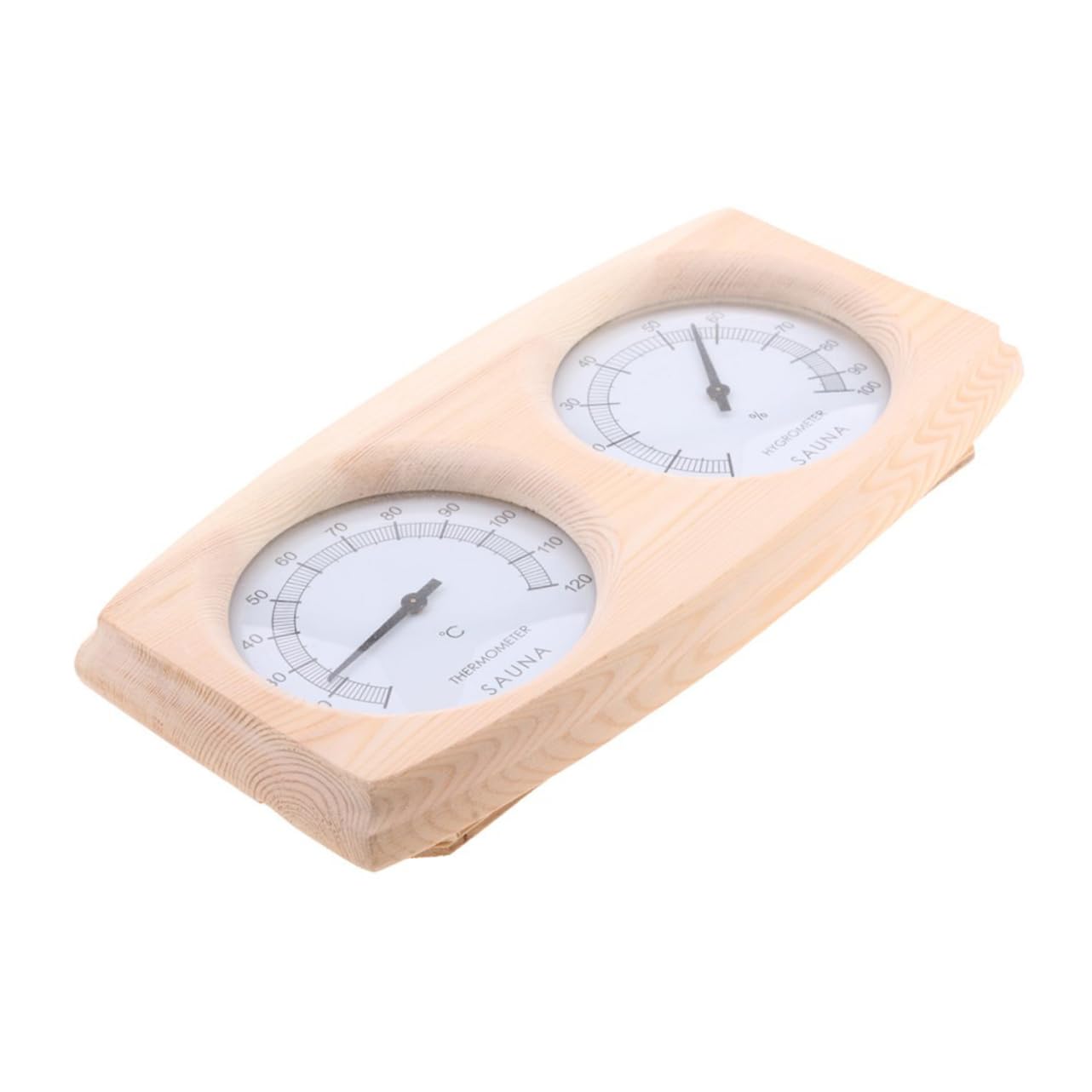 Igrometro Termometro in Legno Beige Quadrante Chiaro | Lettura a Puntatore Facile, Formato Compatto, per Terrario e Ambienti Chiusi