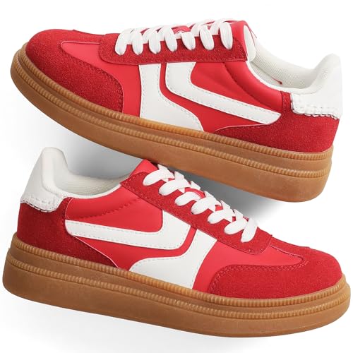 Lovee Cosee Platform Sneakers for Women Lace up Tennis Shoes Walking Dressy Comfortable Casual Fashion Retro Sneakers Vintage Shoes Street Style2