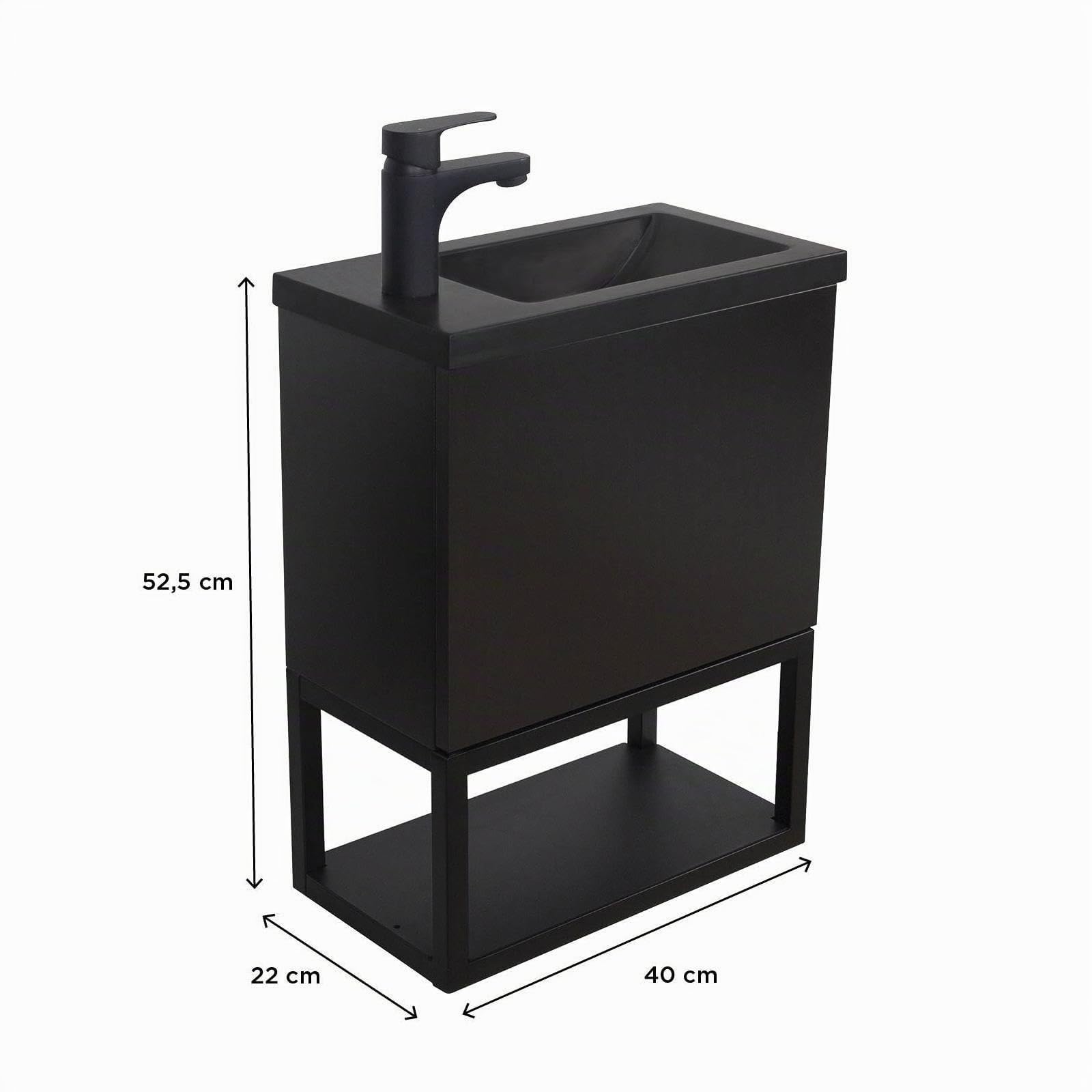 MOB-IN Meuble Lave-Mains Nova Noir Carbone Suspendu