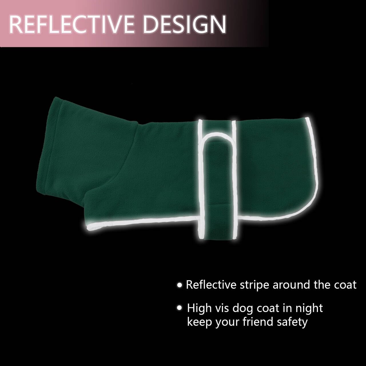 Dachshund coats sausage dog fleece coat in winter miniature dachshund clothes with hook and loop closure and high vis reflective stripe safety - Image 4